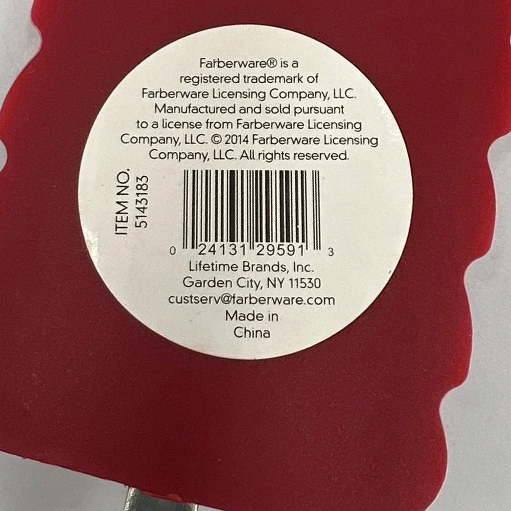 Farberware Cookie Brownie Turner Kitchen Spatula Red Silver Brand New Silicone